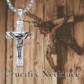 wholesale 925 Sterling Silver Cross Pendant with Jesus on the Cross and Inspirational Words for Men's Jewelry - 24 Chain Gift Set-0-5