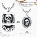 wholesale 925 Sterling Silver Gothic Memento Mori Skull Pendant Necklace for Men & Women-0-3