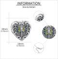 wholesale 925 Sterling Silver Heart Dragonfly Photo Frame Pendant Necklace for Women Wife Girlfriend-0-4
