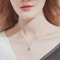 wholesale 925 Sterling Silver Penguin Snowflake Heart-Shaped Pendant Necklace for Women and Girls-0-2