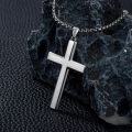 wholesale 925 Sterling Silver &  Cross Pendant with Beaded Chain - Christmas/Birthday Gift for Him-0-2