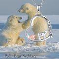 wholesale 925 Sterling Silver Love You Forever Heart Pendant with Pink and White Bear Necklaces for Women Girls-0-5