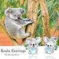 wholesale 925 Sterling Silver Koala Moonstone Heart Stud Earrings for Women Gift-0-2