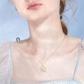 wholesale Cubic Zirconia Gold Plated Cupid Arrow Double Heart Pendant Necklace For Women-0-1