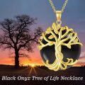 wholesale 14K Gold Sterling Silver Jade Tree of Life Necklace for Women-0-34