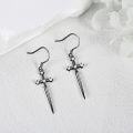 wholesale 925 Sterling Silver Cross Spike Dangle Earrings - Gothic Style Jewellery for Women-0-4