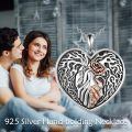 wholesale 925 Sterling Silver Tree of Life with Rose and Hands Gothic Love Heart Pendant Necklace-0-5