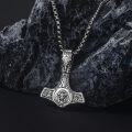wholesale 925 Sterling Silver Viking Mjolnir Pendant with Celtic Knot and Lion Design Necklace for Men-0-1