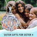 wholesale TOUPOP Sister Christmas Gifts From Sister Rose Flower Sisters Necklace Sterling Silver Crystal Jewelry Birthday Gifts For Women Best Friend Friendship -0-1