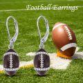 wholesale Sterling Silver Sports Earrings Baseball Basketball Volleyball Soccer Football Jewelry Gifts for Women-0-7