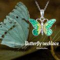wholesale 925 Sterling Silver Purple & Yellow Enamel Butterfly Pendant Necklace for Women Gifts-0-29