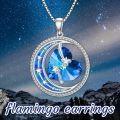 wholesale 925 Sterling Silver Blue Crystal Heart Cross Moon Star Pendant Necklace for Women Gifts-0-2