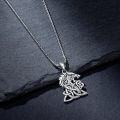 wholesale 925 Sterling Silver Wolf Head Triquetra Celtic Knot Pendant Necklaces for Men & Women-0-2