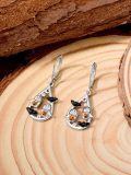 wholesale 925 Sterling Silver Halloween Ghost Bat Pumpkin Drop Earrings-0-1