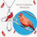 TOUPOP Sterling Silver Red Cardinal Pendant Necklace Memorial Jewelry-0-1