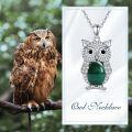 wholesale  Sterling Silver Lapis Turquoise Malachite Larimar Opal Owl Necklace Gift -0-18