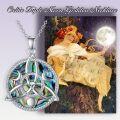 wholesale 925 Sterling Silver Abalone Shell Celtic Knot Pendant with Trinity Symbol and Triple Moon Design for Women's Jewelry Necklaces-0-1