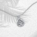 wholesale 925 Sterling Silver Teardrop Tree of Life Pendant with Cubic Zirconias and Leaves Necklace for Women's s-0-3