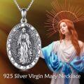 wholesale 925 Sterling Silver Virgin Mary Pray For Us Pendant Necklace - Religious Catholic s for Women and Men-0-3