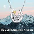 wholesale 925 Sterling Silver Horseshoe & Mountain Pendant Necklaces for Women Girls  48cm Chain Length-0-4