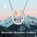 wholesale 925 Sterling Silver Horseshoe & Mountain Pendant Necklaces for Women Girls  48cm Chain Length-0-4