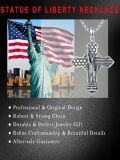 wholesale 925 Sterling Silver Statue of Liberty American Flag Cross Pendant Necklace  for Men & Women Protection Amulet Religious Gift with 24 Rolo Chain (Gift Included)-0-2