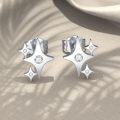 wholesale 925 Sterling Silver Star-Shaped CZ Stud Earrings for Women-0-2