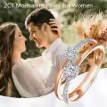 TOUPOP Sterling Silver Moissanite Rose Gold Plated Double Ring Guard-0-3