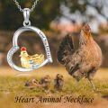 wholesale 925 Sterling Silver Love You Forever Heart Pendant Chicken Necklace for Women Girls-0-5