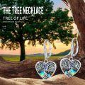 wholesale 925 Sterling Silver Abalone Shell Tree of Life Heart Drop Dangle Leverback Earrings for Women-0-3