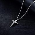 wholesale 925 Sterling Silver Jesus Crucifix Cross Pendant Necklace Oxidized Silver Inri Chain-0-5