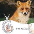 wholesale 925 Sterling Silver Fox Angel Wing Moon Pendant Necklace Love You Forever Gifts for Her-0-4