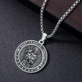 wholesale 925 Sterling Silver 925 Saint Francis Protect Us Medal Pendant Necklace for Men-0-3