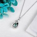 wholesale 925 Sterling Silver Green Tourmaline Rose Teardrop Cremation Necklace with Funnel and Fill Tool - Memorial Keepsake Jewelry-0-4