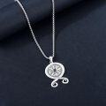 wholesale 925 Sterling Silver Viking Compass Vegvisir Rune Talisman Norse Pendant Necklace  for Men-0-1