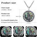 wholesale 925 Sterling Silver Saint Peregrine Pendant with Abalone Shell Inlay and Cross Design - Religious  for Men & Women-0-1