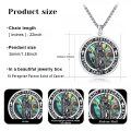 wholesale 925 Sterling Silver Saint Peregrine Pendant with Abalone Shell Inlay and Cross Design - Religious  for Men & Women-0-1