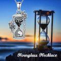 wholesale 925 Sterling Silver Rose Tree Of Life Skull Hourglass Pendant Necklace-0-1