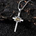 wholesale 925 Sterling Silver Cross with Star of David and Hebrew Letters Pendant Necklace  Jewelry for Men & Women-0-4