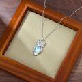 wholesale Sterling Silver Moonstone Owl Lab Grown Diamond Birthstone Necklace Pendant for Women-0-1