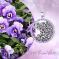 TOUPOP Sterling Silver Birthstone Flower Necklace 12 Month Pendant Birthday Gift-0-1