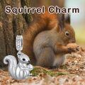 wholesale 925 Sterling Silver Squirrel Pendant Charm with Cubic Zirconia for Bracelet Necklace DIY Crafting Jewelry Making Supplies Accessories Gift Boxed 3D Engraved Design-0-1