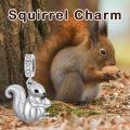 wholesale 925 Sterling Silver Squirrel Pendant Charm with Cubic Zirconia for Bracelet Necklace DIY Crafting Jewelry Making Supplies Accessories Gift Boxed 3D Engraved Design-0-1