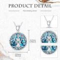 wholesale 925 Sterling Silver Tree of Life Turquoise & Moissanite Heart Pendant with 18 + 2 Extender Chain-0-2