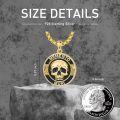 wholesale Gold-Plated 925 Sterling Silver  Gothic Skull Memento Mori Pendant Necklace for Men & Women-0-2