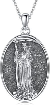 wholesale 925 Sterling Silver Religious Jewelry Saint Raphael Medal Pendant Protection Gift for Men & Women-Santa Muerte Necklace