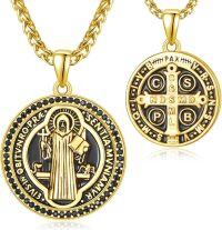 wholesale 925 Sterling Silver Saint Benedict Medal Pendant with Chain - Catholic Religious s for Men & Women-St Benedict-B