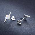 wholesale 925 Sterling Silver Lightning Bolt Fire Opal Stud Earrings Hypoallergenic s for Women-0-2