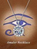 wholesale 925 Sterling Silver Egyptian Eye of Horus Pendant Necklace with Abalone Shell and Symbols-0-5