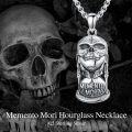 wholesale 925 Sterling Silver Skull Hourglass Pendant Necklaces for Men Women - Memento Mori s-0-1